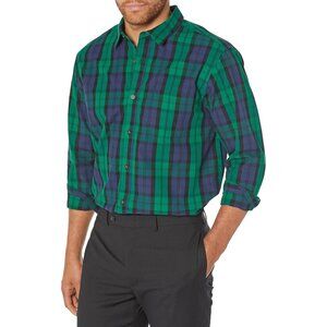 Men's Park Green Long Sleeve Plaid Button Up Seasonal Shirt